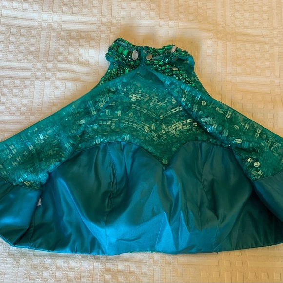 Sherri Hill jade turquoise, green, two piece stunning dress - Picture 5 of 8
